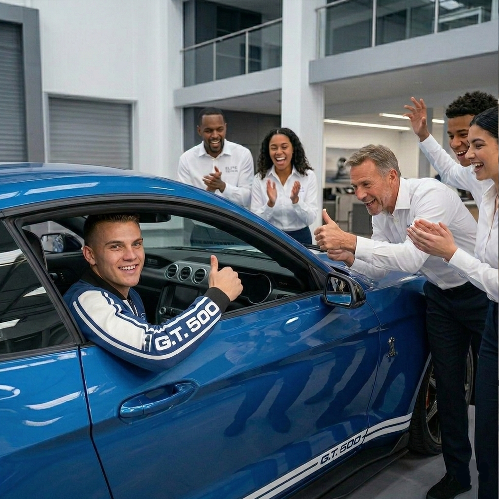 Vista frontal de la chamarra Bomber Shelby Cobra